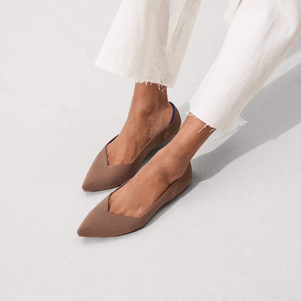 Rothy’s The Point Ballet Flat Slip-On Comfortable Brown Size 10.5 NWOT
